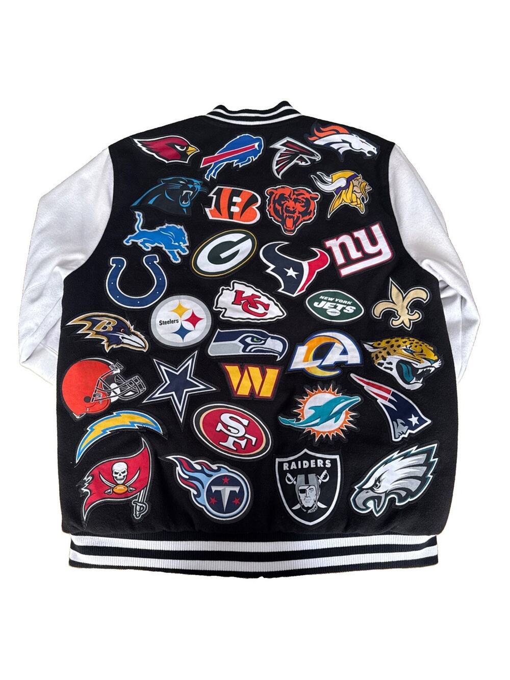 NFL ALL TEAM LOGO JACKET Medium Excellent Condition Black